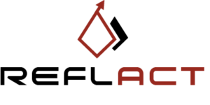 Logo REFLACT, brw, hoch, transparent, 400px